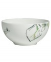 Vera Wang's Floral Leaf watercolor adds fresh artistry to this chic bone china cereal bowl. A smooth coupe shape in clean white blooms with crisp greens for a modern look and feel that's ideal for every day.