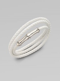 From the Bamboo Collection. A braided strand of rich leather wraps the wrist three times, then closes with a sterling silver bamboo clasp.Leather Sterling silver Length, about 20¾ Magnetic clasp Made in Bali From the Bamboo Collection. A braided strand of rich leather wraps the wrist three times, then closes with a sterling silver bamboo clasp.Leather Sterling silver Length, about 20¾ Magnetic clasp Made in Bali