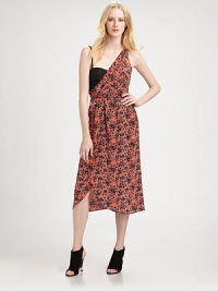Pretty poppy-print silk drapes over one shoulder to reveal a fitted bustier top in this comely layered frock.One-shoulder silk overlay with elastic waistBustier bodice has boning and underwireSide zipperAbout 17 from natural waist80% silk/20% linenDry cleanMade in USA of imported fabricModel shown is 5'10½ (179cm) wearing US size Small. Pretty poppy-print silk drapes over one shoulder to reveal a fitted bustier top in this comely layered frock.One-shoulder silk overlay with elastic waistBustier bodice has boning and underwireSide zipperAbout 17 from natural waist80% silk/20% linenDry cleanMade in USA of imported fabricModel shown is 5'10½ (179cm) wearing US size Small.