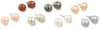 Set of 7 Freshwater Cultured Button Pearl Stud Earrings with Sterling Silver Posts (7-8mm )