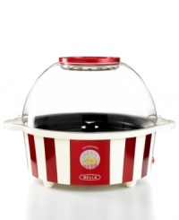 Delicious, fresh popcorn made in the comfort of your home. The unique design features a plastic dome lid that doubles as a serving bowl to minimize mess and motorized stirring rods that pop each kernel evenly for maximum flavor and robust taste. 1-year warranty. Model 13553. Delicious, fresh popcorn made in the comfort of your home. The unique design features a plastic dome lid that doubles as a serving bowl to minimize mess and motorized stirring rods that pop each kernel evenly for maximum flavor and robust taste. 1-year warranty. Model 13553.