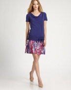 Fine-knit cotton, in a soft, cowlneck style anchored with a self tie at the hem.Cowl necklineShort sleevesRib-knit hemline with crossover self tieCottonDry cleanMade in ItalyModel shown is 5'11½ (181cm) wearing US size 4. 