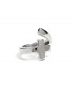 GUESS Silver-Tone Cross Ring, SILVER (7)