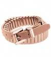 Michel Kors MKJ1230 Women's Rose Gold Tone Stainless Steel and Tan Leather Double Wrap Bracelet Jewelry