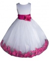 AMJ Dresses Inc Girls White/fuchsia Flower Girl Pageant Dress Sizes 2 to 12