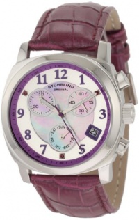 Stuhrling Original Women's 246.1115Q78 Vogue Audrey Fiorenza Swiss Quartz Chronograph Swarovski Crystal Mother-Of-Pearl Day and Date Purple Watch Stuhrling Original Women's 246.1115Q78 Vogue Audrey Fiorenza Swiss Quartz Chronograph Swarovski Crystal Mother-Of-Pearl Day and Date Purple Watch