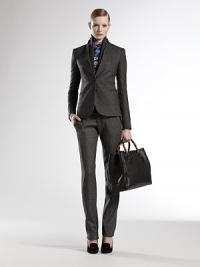 Banded waistContrast detailZip flySide slash pocketsStraight-legBack button pockets95% wool/4% cashmere/1% elastaneDry cleanMade in ItalyModel shown is 5'11 (180cm) wearing US size 4. Banded waistContrast detailZip flySide slash pocketsStraight-legBack button pockets95% wool/4% cashmere/1% elastaneDry cleanMade in ItalyModel shown is 5'11 (180cm) wearing US size 4.