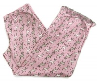 Hue Sleepwear Women's Winter Wonderland Reindeer Knit Cotton Pajama Bottoms Pants, Large, Pink