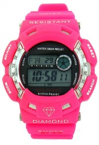 King Master Hot Pink Diamond Sport Watch Digital G Shock Style KM King Master Hot Pink Diamond Sport Watch Digital G Shock Style KM