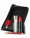 Create your most perfect lip look with this lip essentials collection. Featuring Color Design Lipstick for high-potency color, Color Fever Gloss for high-lacquered shine and Le Lipstique lip liner, all packaged together in a signature cosmetics bag to carry your makeup in style. Set includes: Le Lipstique in Spiced Apple, Color Design Lipstick in Retro Rouge, Color Fever Gloss in Up In Smoke and a cosmetics bag.