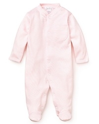 Crafted in the softest cotton fabric, this cuddly striped footie makes their first months a lesson in luxury. Crafted in the softest cotton fabric, this cuddly striped footie makes their first months a lesson in luxury.