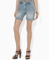 Finished with workwear-inspired details, Lauren Jeans Co.'s denim short is a wardrobe staple during warmer months.