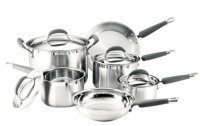 KitchenAid Gourmet Essentials Brushed Stainless Steel 10-Piece Cookware Set KitchenAid Gourmet Essentials Brushed Stainless Steel 10-Piece Cookware Set