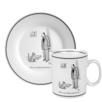 Konitz New Yorker Collection Mug and Salad Set Outside The Box, White/Black Konitz New Yorker Collection Mug and Salad Set Outside The Box, White/Black