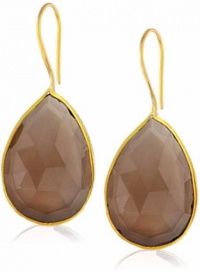 18KT Gold Vermeil Smokey Quartz Teardrop Earrings 925 Sterling Silver Bezel Set Gemstone Drops 18KT Gold Vermeil Smokey Quartz Teardrop Earrings 925 Sterling Silver Bezel Set Gemstone Drops