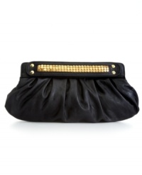 Party like the rock star you are inside with this edgy evening bag from Style&co. Decked out in glam golden stud accents and ruched detailing, this petite purse is perfectly sized for the all the essentials and will easily take you from cool club to A-list after party in style. Party like the rock star you are inside with this edgy evening bag from Style&co. Decked out in glam golden stud accents and ruched detailing, this petite purse is perfectly sized for the all the essentials and will easily take you from cool club to A-list after party in style.