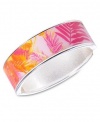 Macy's Haskell Silver-Tone Pink and Orange Palm Skinny Hinge Bangle Bracelet