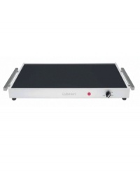 Bring on the guests! You'll be ready to entertain the masses and serve up something special at your next party with this elegant warming tray that has room for several dishes at a time. A smart accent to any table or buffet, the brushed aluminum and glass construction add a classic touch, while the adjustable controls lets you find the perfect temp for serving up masterpiece meals. 3-year warranty. Model CWT240. Bring on the guests! You'll be ready to entertain the masses and serve up something special at your next party with this elegant warming tray that has room for several dishes at a time. A smart accent to any table or buffet, the brushed aluminum and glass construction add a classic touch, while the adjustable controls lets you find the perfect temp for serving up masterpiece meals. 3-year warranty. Model CWT240.