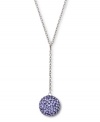 Pastel perfection. A lovely lilac/pale blue-hued Tanzanite Pointiage® crystal pendant serves as a fashionable focal point for Swarovski's Y-shaped necklace. Set in silver tone mixed metal. Approximate length: 16-1/2 inches. Approximate drop: 1-1/2 inches.