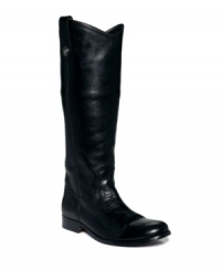 The Frye Melissa Button Boots are little bit equestrian, a little bit western and all fab with their sleek leather upper, pull tabs and enduring style. The Frye Melissa Button Boots are little bit equestrian, a little bit western and all fab with their sleek leather upper, pull tabs and enduring style.