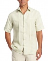 Cubavera Men's Short Sleeve Tuck Panel Embroidered Shirt