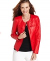 Rev up chilly days with Ellen Tracy's quilted faux-leather jacket!
