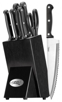 Ginsu Essential Series 8-Piece Stainless Steel Knife Set with Black Block 4871 Ginsu Essential Series 8-Piece Stainless Steel Knife Set with Black Block 4871