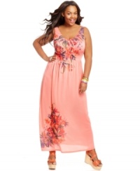 Look beautiful in blossoms with American Rag's plus size maxi dress-- it's a must-get for the season!! Look beautiful in blossoms with American Rag's plus size maxi dress-- it's a must-get for the season!!