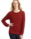 THE LOOKRibbed crewneckOpen-knitLong dolman sleevesRibbed cuffs and hemTHE FITAbout 27 from shoulder to hemTHE MATERIAL55% cotton/45% acrylicCARE & ORIGINHand washImported