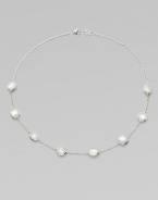 From the Scultura Collection. Especially feminine mother-of-pearl cabochons on a delicate sterling silver chain.Mother-of-pearl Sterling silver Length, 16-18 Lobster clasp Imported