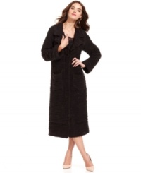 A chic layering piece, this gold-flecked RACHEL Rachel Roy knit duster coat is a fall must-have for transition weather! A chic layering piece, this gold-flecked RACHEL Rachel Roy knit duster coat is a fall must-have for transition weather!