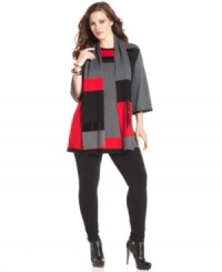 Stay warm and chic this season with Style&co.'s plus size tunic sweater, featuring a removable scarf. Stay warm and chic this season with Style&co.'s plus size tunic sweater, featuring a removable scarf.