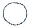 Anklet - A67 - Stretch - 4mm Swarovski (tm) Crystal and Silver Tone Heishi Beads ~ Montana (Denim) Blue