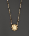 14K Yellow Gold Faceted Dome Necklace, 17