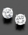 Add a beautiful sparkle to any look with round-cut cubic zirconia (2 ct. t.w.).  Earrings set in sterling silver and finished in platinum, by CRISLU.