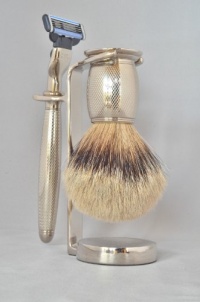 Art of Shaving Engraved Nickel Plated Shaving Set (Mach3)