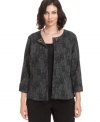 Add a feminine layer to your outfits this fall with Charter Club's plus size jacket, finished by a lace-print.