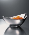 Graceful, imaginative, award-winning contemporary design distinguishes Nambé gifts and collectibles. Each item is designed by an artist as a personal expression of balance in form, beauty in materials, and precise function. The exquisitely simple 9¿/ 1 Qt. butterfly bowl is cleanly styled of polished cast metal in an asymmetrical and contemporary shape.