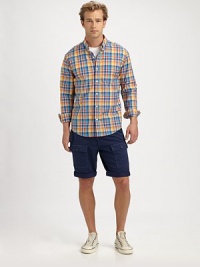 Sun-kissed cotton plaid in an easy, dressed-down style perfect for weekends and travel.Button-down collarButton frontChest pocketLong sleeves with button cuffsShirttail hemCottonMachine washImported Sun-kissed cotton plaid in an easy, dressed-down style perfect for weekends and travel.Button-down collarButton frontChest pocketLong sleeves with button cuffsShirttail hemCottonMachine washImported