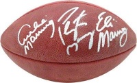 Archie, Eli & Peyton Manning Signed Football - NFL Game Ball - Holo - Steiner Sports Certified - Autographed Footballs