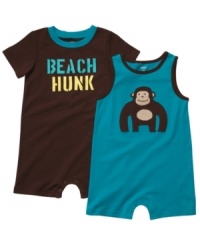 By land or by water! No matter where he wants to monkey around he'll be comfy and cute in either of these outfits from this Carter's 2-pack. By land or by water! No matter where he wants to monkey around he'll be comfy and cute in either of these outfits from this Carter's 2-pack.