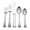 Tyler 82 Piece Set includes: service for 12 plus 12 steak knives, 1 sugar shell, butter server, tablespoon, pierced tablespoon, lasagna server, berry spoon, macaroni server, serving spoon, gravy ladle, and pie server. Dishwasher safe.
