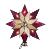 10 Lighted Capiz Poinsettia Star Christmas Tree Topper - Clear Lights