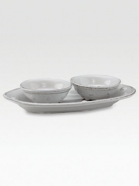 Whitewashed ceramic is finished with raised details.0.5 oz. capacityDishwasher safeMade in France Whitewashed ceramic is finished with raised details.0.5 oz. capacityDishwasher safeMade in France