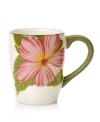 Feel like you're on holiday with Clay Art's tropical Hibiscus mugs, featuring rosy pink blooms and a rustic cocoa-brown rim in dishwasher-safe earthenware. (Clearance)