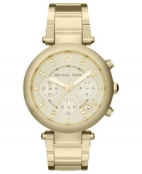 Glitzy accents take this golden Parker collection watch from Michael Kors to stylish new heights. Glitzy accents take this golden Parker collection watch from Michael Kors to stylish new heights.
