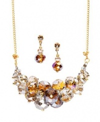 c.A.K.e by Ali Khan Jewelry Set, Champagne Glass Crystal Bead Cluster Necklace and Drop Earrings Set