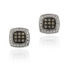 Sterling Silver 1/5ct TDW Champagne Diamond Square Earrings