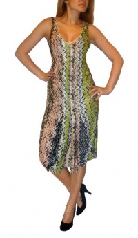 Missoni Green Knit Zig Zag Print V-neck Dress. M Missoni Green Knit Zig Zag Print V-neck Dress. M