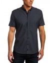 Calvin Klein Sportswear Men's Short Sleeve Yarn Dye Micro Plaid Poplin Woven Shirt